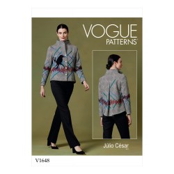 1648 VOGUE JULIO CESAR  LINED LOOSE FIT FUNNEL NECK APPLIQUE JACKET PATTERN 6-14; 14-22 NEW choice